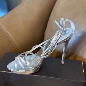 Badgley Mischka Metallic Strappy Heels
